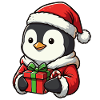 Cuddly penguin with Santa hat
