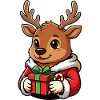 Christmas Reindeer with Gift