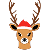 Reindeer with Santa hat
