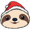 Santa Sloth Face Festive Look