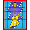 Buntglasgelbe E-Gitarre