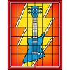 Stained Glass Blue Guitar