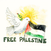 Dove with Palestine flag peace