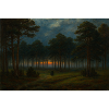 Abenddämmerung im dunklen Wald