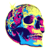 Neon Disco Totenschädel