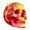 Disco Skull Mosaic Neon
