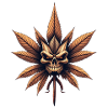 Schädelblatt Gothic Cannabis