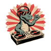 Alligator DJ im Retro-Rhythm