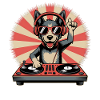 DJ Hund mit Kopfhörern