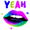 Rainbow Lip Art YEAH Neon Kiss