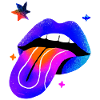 Neon Rainbow Lip Art