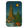 Winterlicher Kirchenplatz mit Weihnachtsbaum