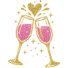 Goldene Gläserküsse Prosecco Feier