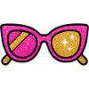 Glittery pink sunglasses with stars