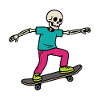 Skeleton Skater – Neon Skateboard Ride