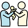 Proud parents with baby | Modern pictogram