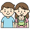 Young family with baby | Cute Parents Cartoon