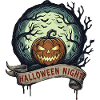 Halloween Pumpkin in the Moonlight