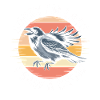 Raven in the sunset saying