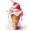 Aquarell Eiscreme Tropfen Kunst Cone