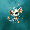Steampunk Dragon Blue Monocle