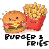 Kawaii burgers and fries