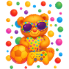 Vibrant Teddy Gamer Party Art