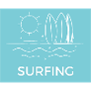Surfing on the beach Sunny summer