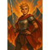 Heroine knight in the fire