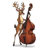 Cerf à la contrebasse