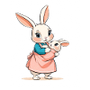 Mère lapin avec bébé
