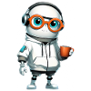 Little robot in a hoodie