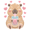 Kawaii Bubble Tee Capybara Boba Tee