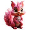 Cute Pink Squirrel – Cartoon Style