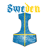 Sweden Flag – Mjölnir Thorhammer Design