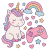 Super süßes Einhorn mit Gaming-Feeling