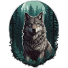 Loup au clair de lune