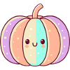 Striped kawaii pastel pumpkin