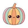 Kawaii pastel pumpkin smiling face