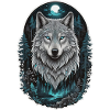 Wolf in Wald und Nebel