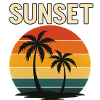 Sunset Palm Retro Glow