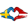 Suède Lettonie drapeau coeur utilisé