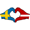 Sweden Latvia Flag Heart