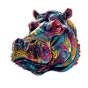 Bunter Hippo Farbspritzer