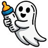 Ghost with pacifier illustration