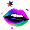 Rainbow Lips Pop Art Neon