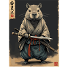 Cappibara-Samurai mit Katana