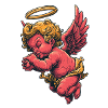 Crimson Cherub Halo Wings
