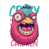 Crazy Chicken Cartoon Monster