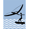 Wingfoil silhouette by the sea